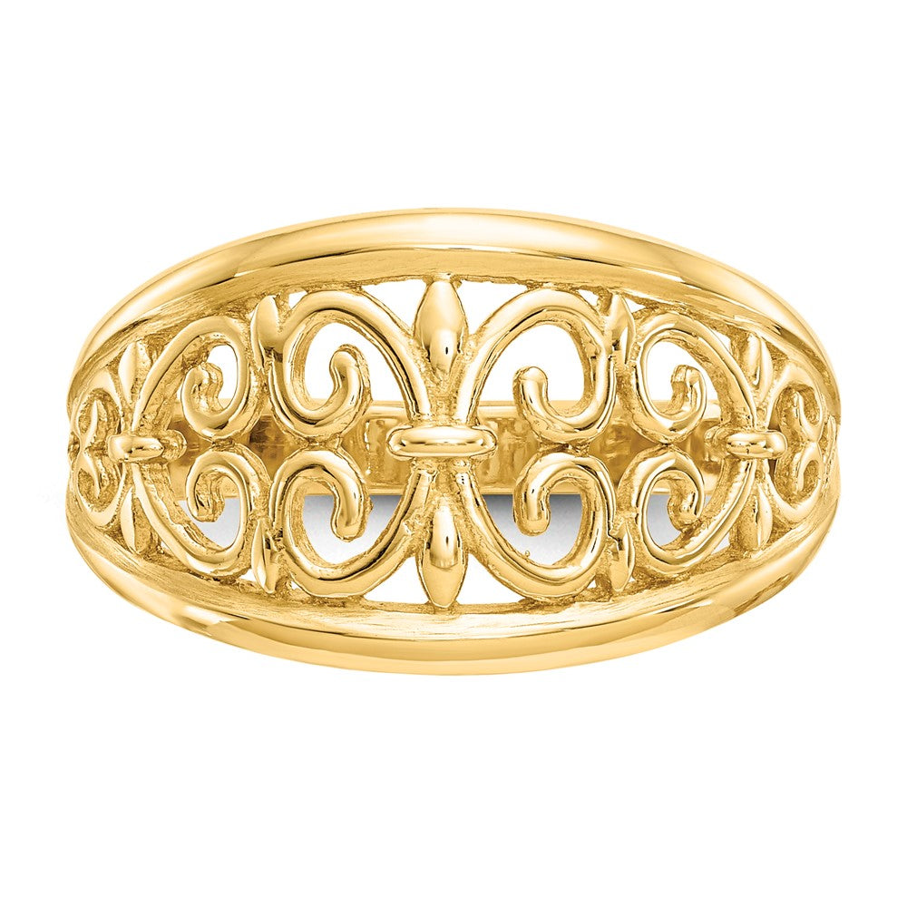 14K Fleur-De-Lis Tapered Ring