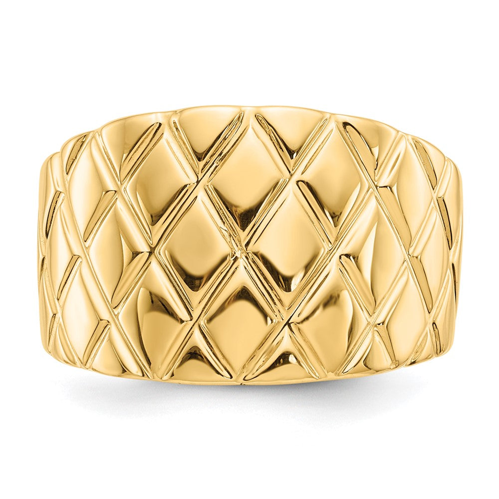 14K Marquise Pattern Dome Ring
