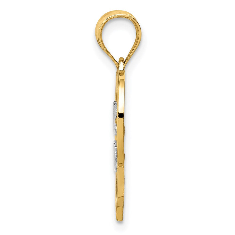 14k and White Rhodium Filigree Love You