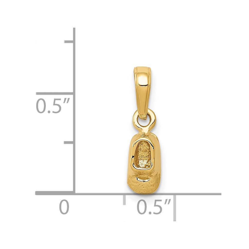 14k  3D Baby Shoe Charm