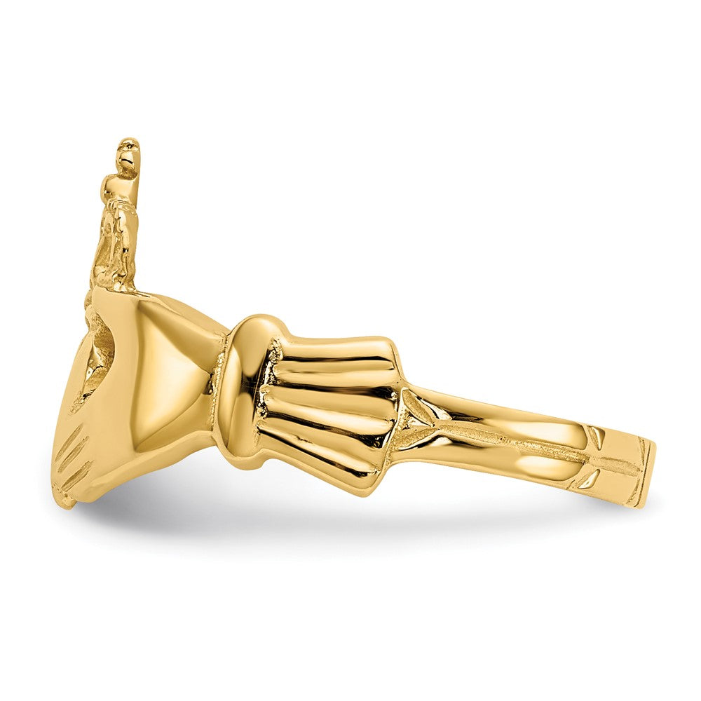 14k Polished Claddagh Ring