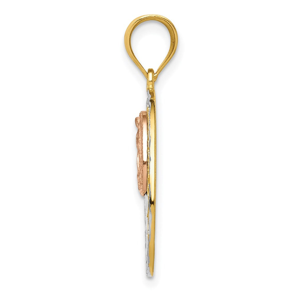 14K Two-tone w/White Rhodium Lady Guadalupe 15 Pendant