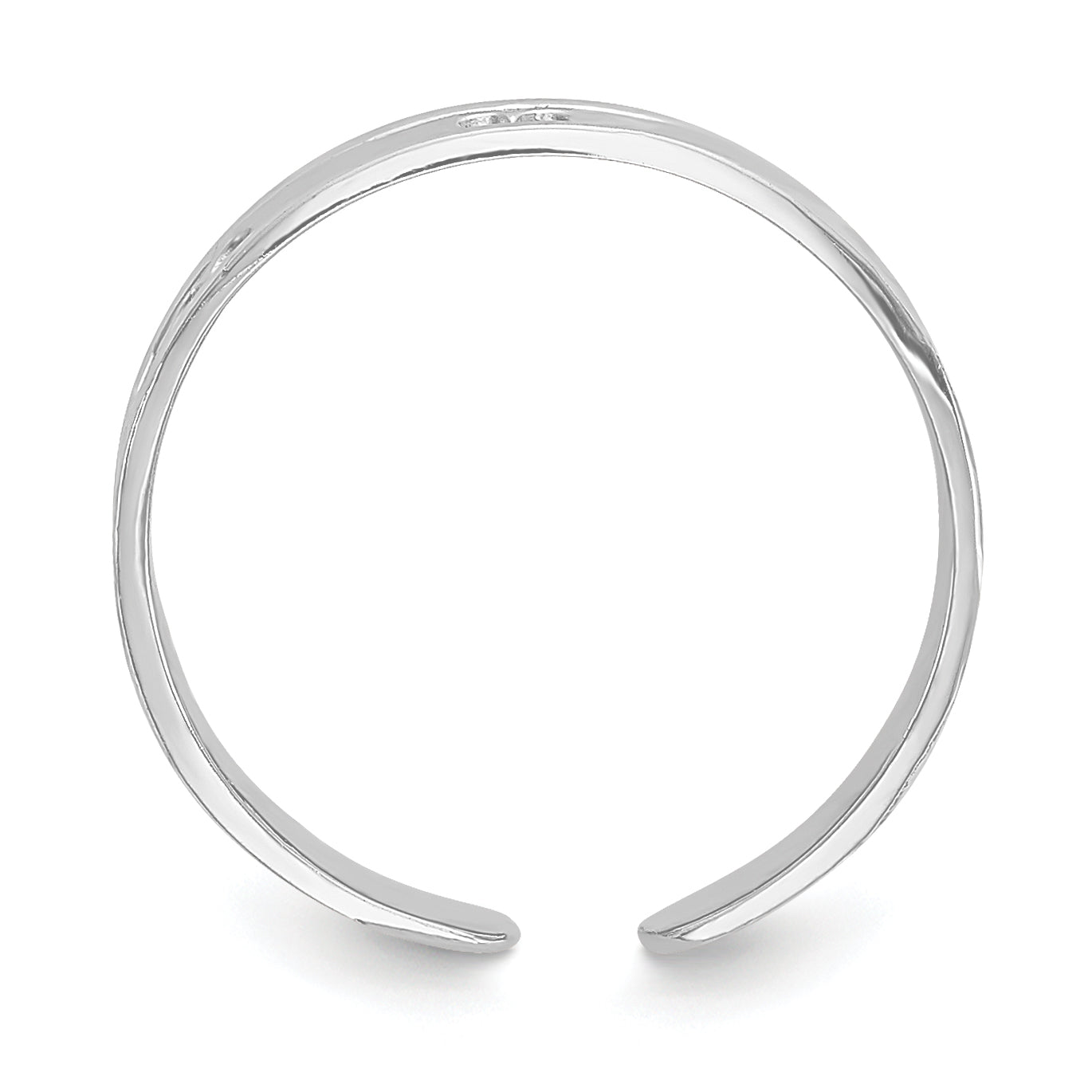 14K White Gold Polished W/ Hearts Toe Ring