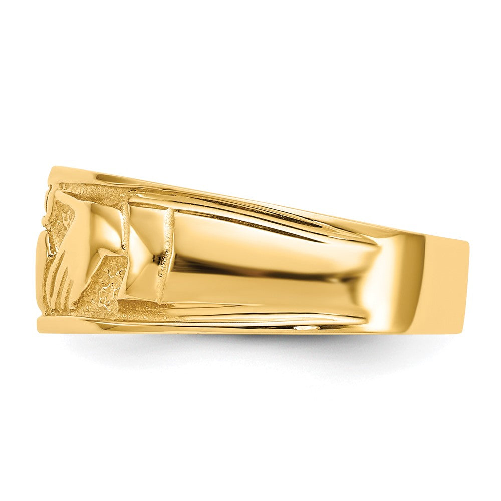 14k Polished Claddagh Band