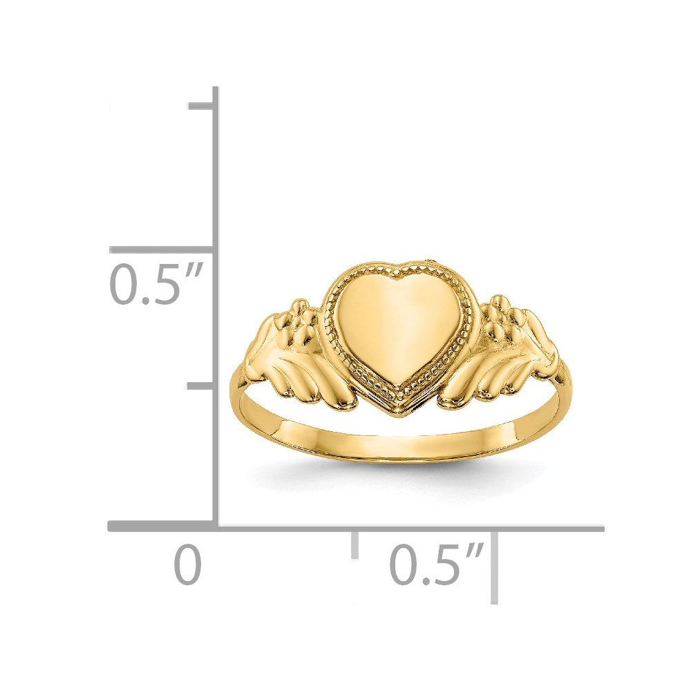 14k Polished Heart Baby Ring