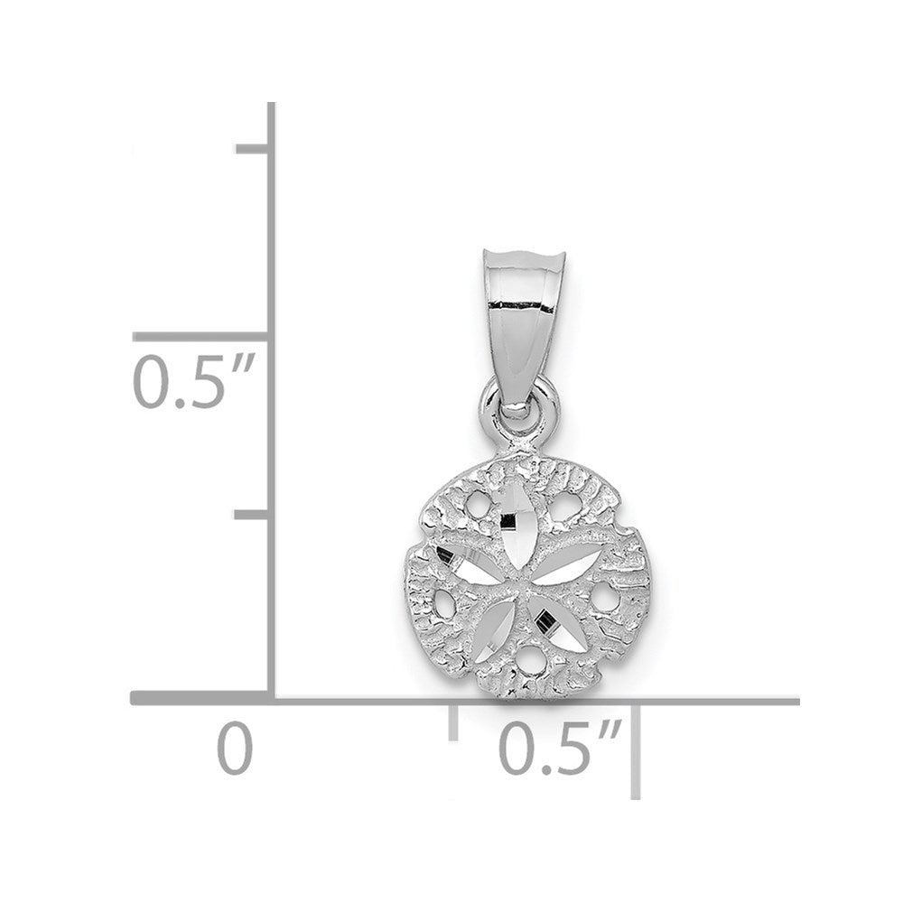 14k White Gold Sand Dollar Pendant