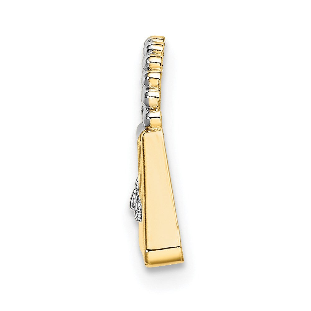 14K and Rhodium Purse Slide Pendant