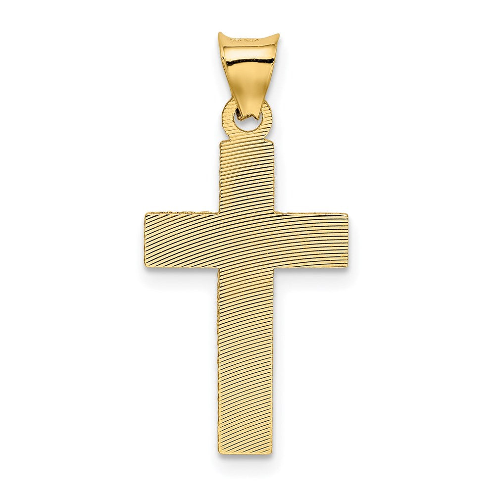 14k Polished Satin and D/C Crucifix Pendant