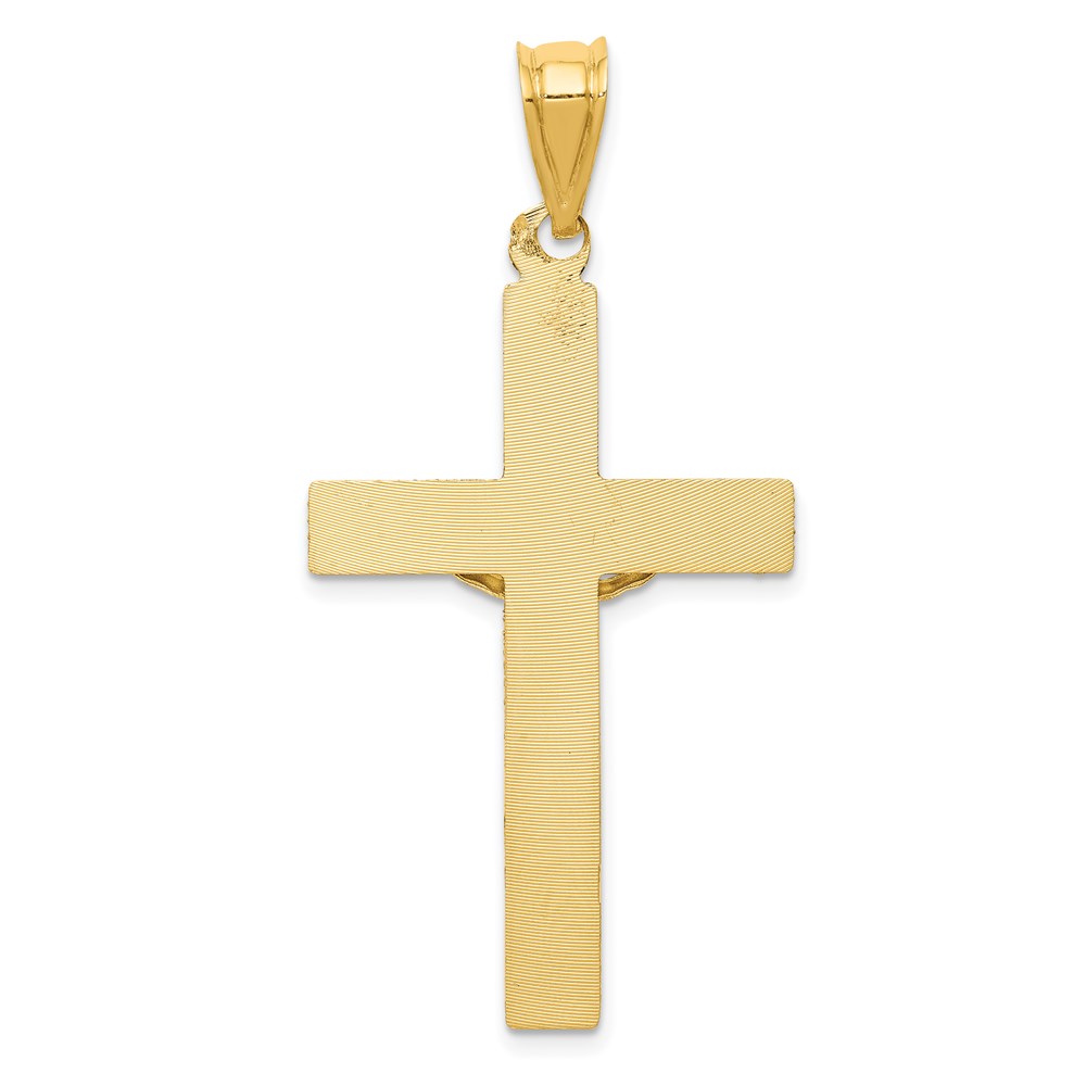 14k Polished Satin and D/C Crucifix Pendant