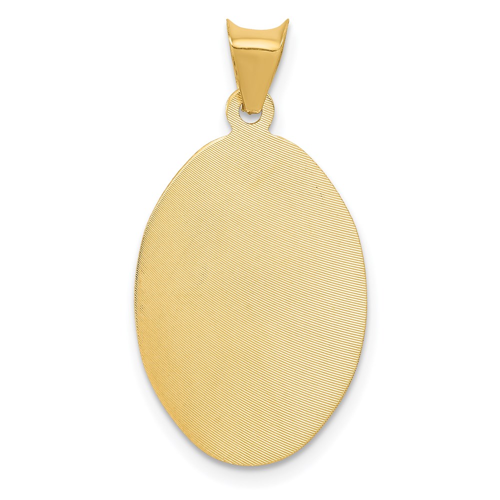 14K w/Rose and White Rhodium D/C Sagrado Corazon Oval Pendant