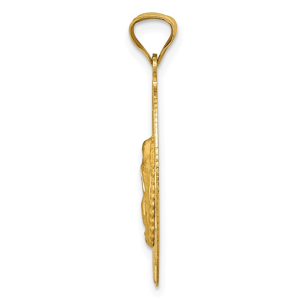 14K Polished D/C  Lady Of Guadalupe Oval Pendant