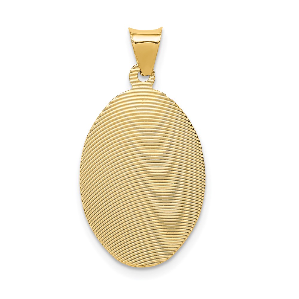 14K Polished D/C  Lady Of Guadalupe Oval Pendant