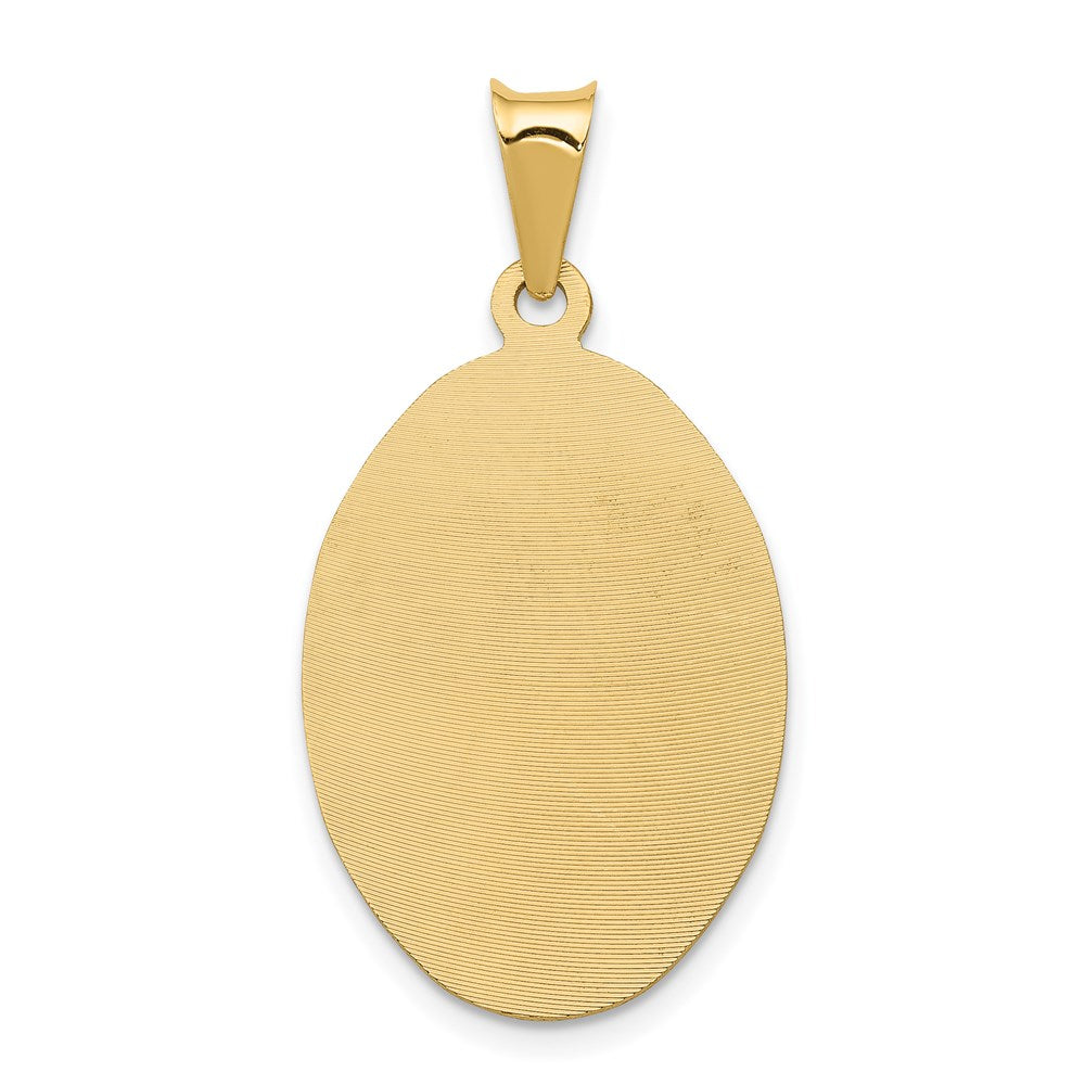14K w/Rhodium D/C Lady Of Guadalupe Oval Pendant
