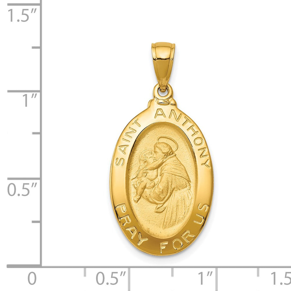 14k Saint Anthony Oval Medal Hollow Pendant