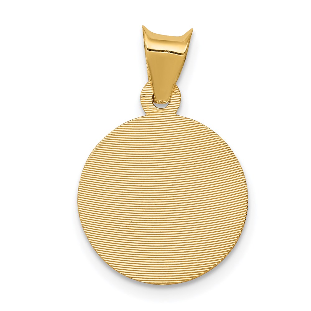 14k Polished and D/C Baptism Circle Pendant
