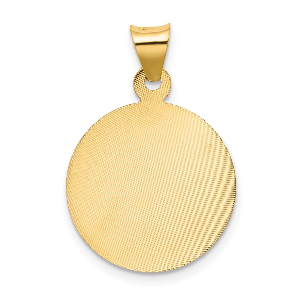 14k Polished and D/C Baptism Circle Pendant