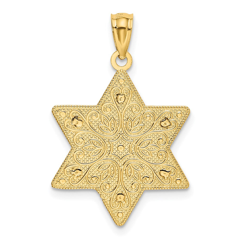 14K Two-Tone Polished Reversible Filigree Star Of David Pendant