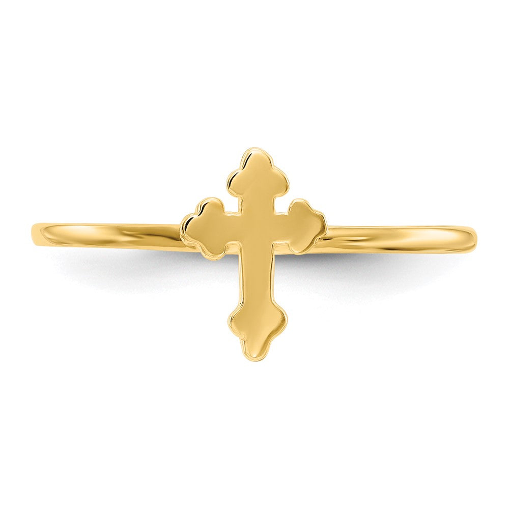 14k Polished Cross Ring