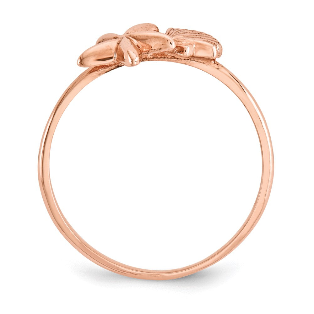 14k Rose Gold Polished Shell & Starfish Ring
