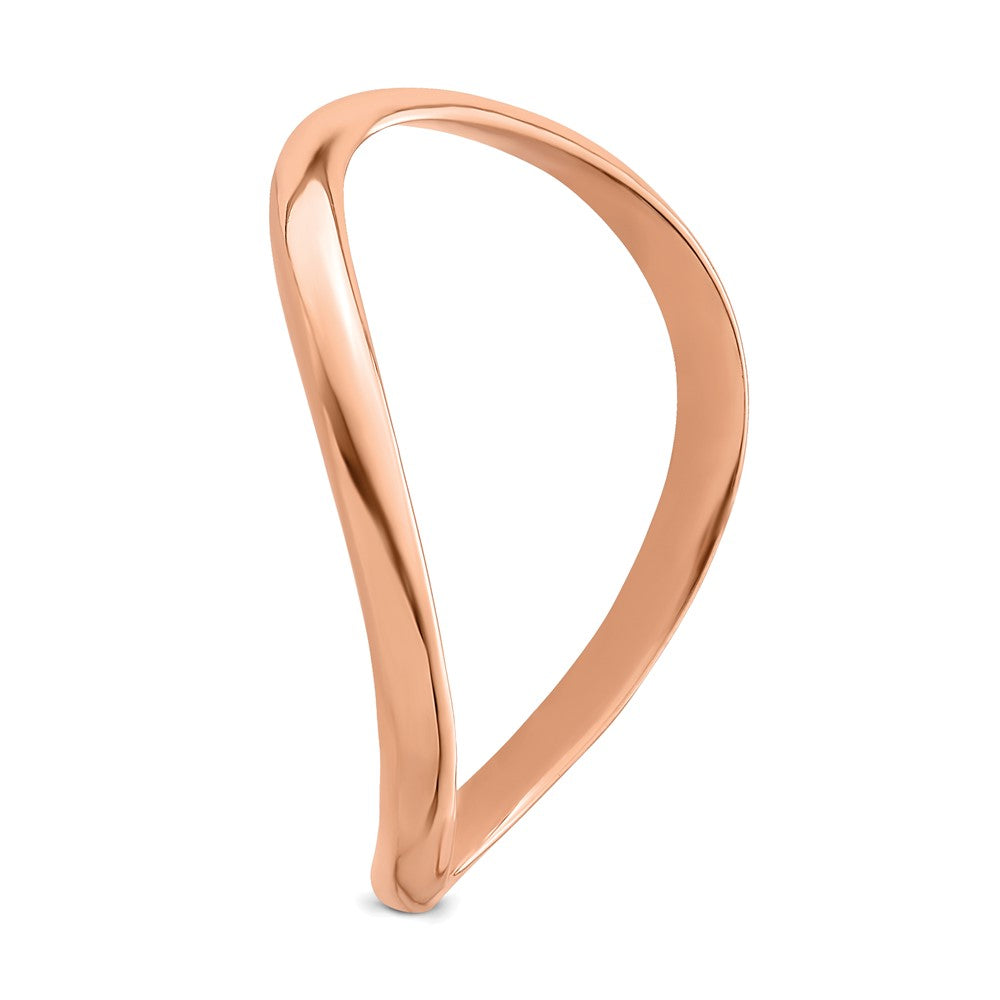 14K Rose Gold Wave Fashion Thumb Ring