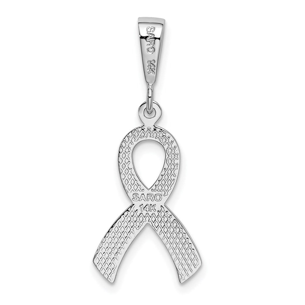 14k White Gold Awareness Pendant