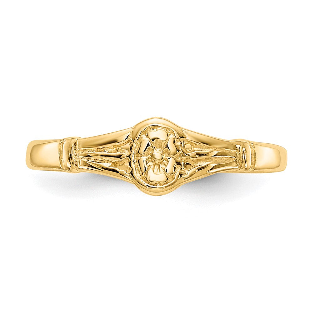 14K Gold Polished Oval Baby Ring