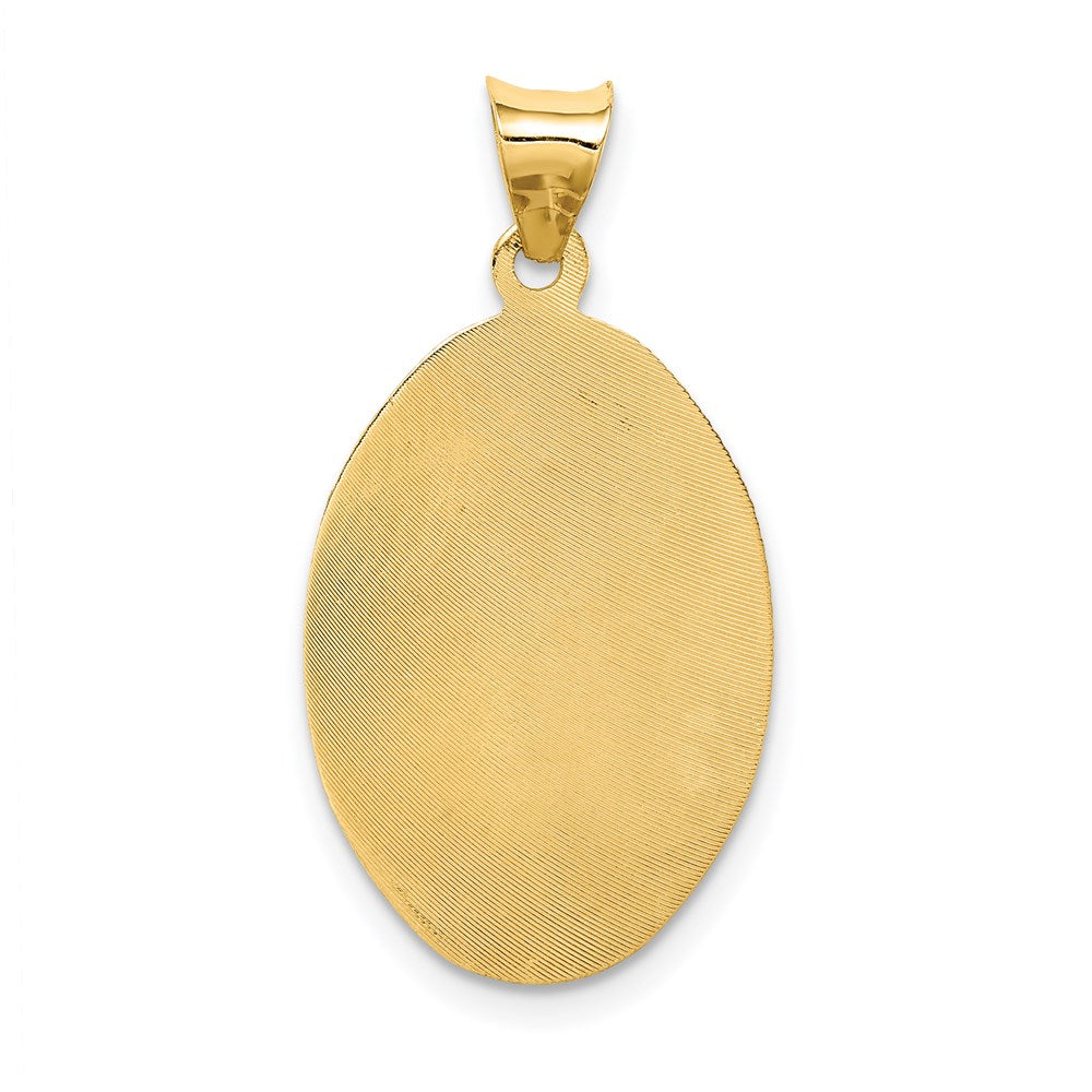 14K w/Rhodium D/C Lady Of Guadalupe Oval Pendant
