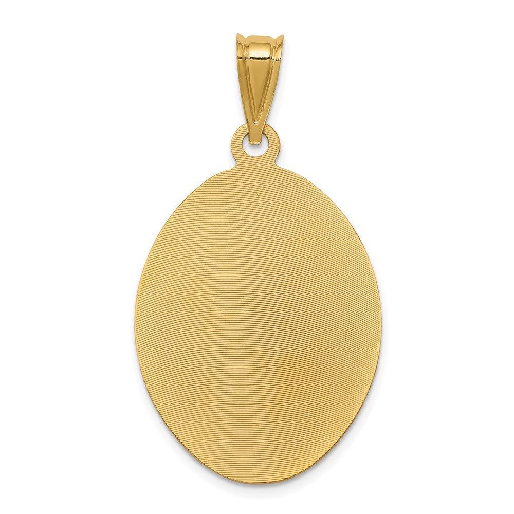 14K w/Rhodium D/C Lady Of Guadalupe Oval Pendant