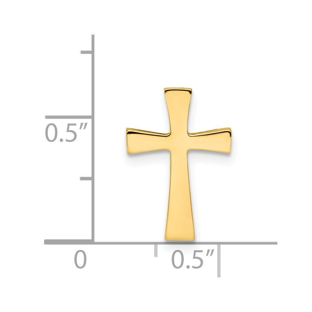 14k Polished Cross Chain Slide