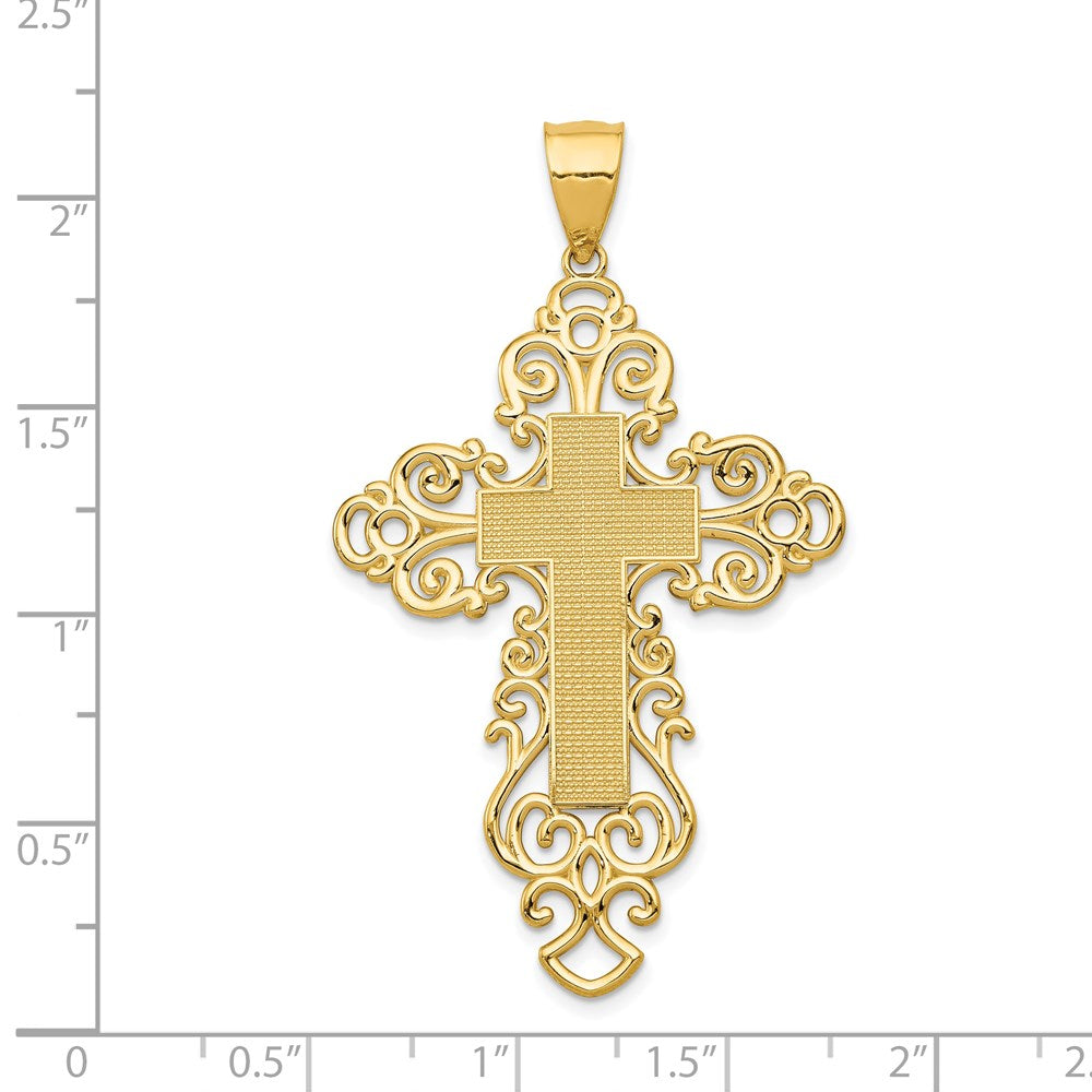 14k Polished Fancy Cross Pendant