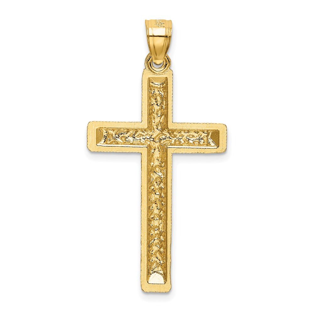 14k Diamond-cut Latin Cross Pendant