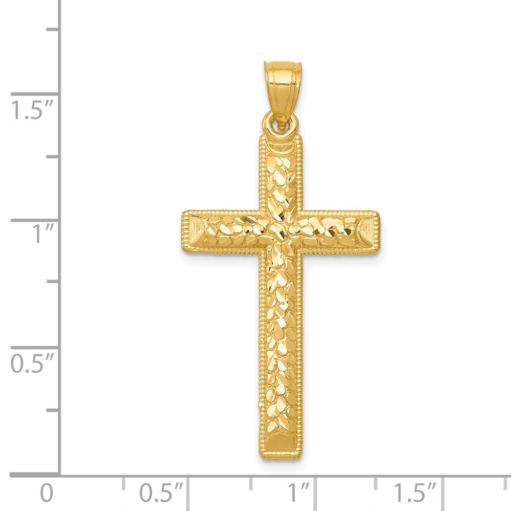 14k Diamond-cut Latin Cross Pendant