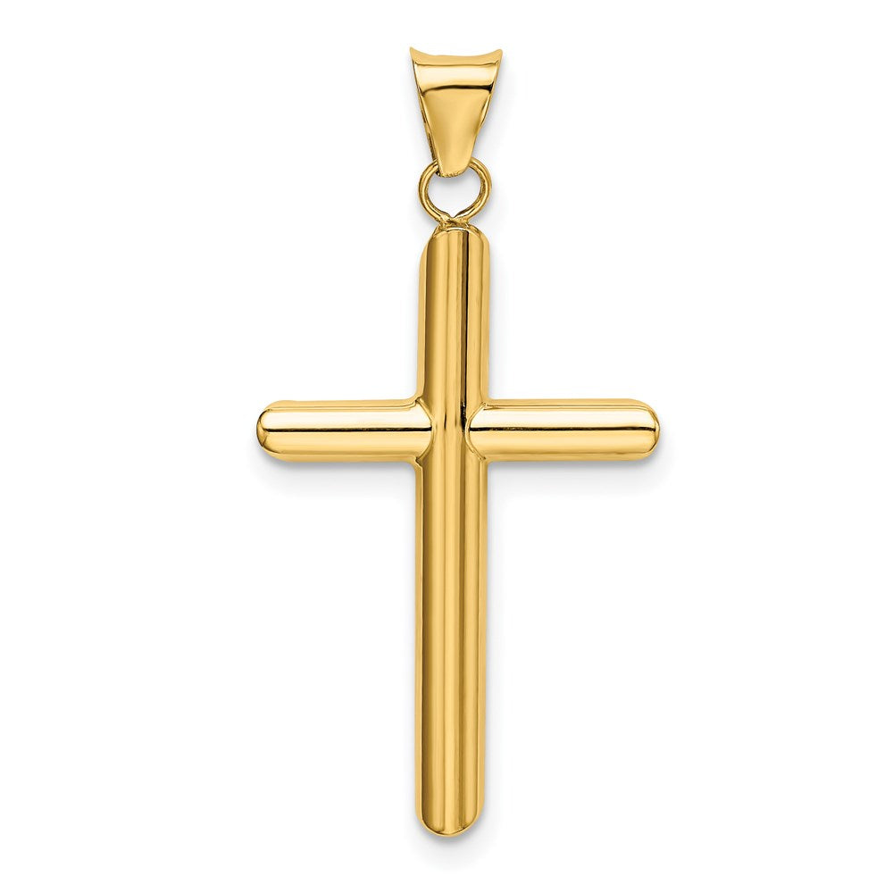 14k Polished Tube Cross Pendant