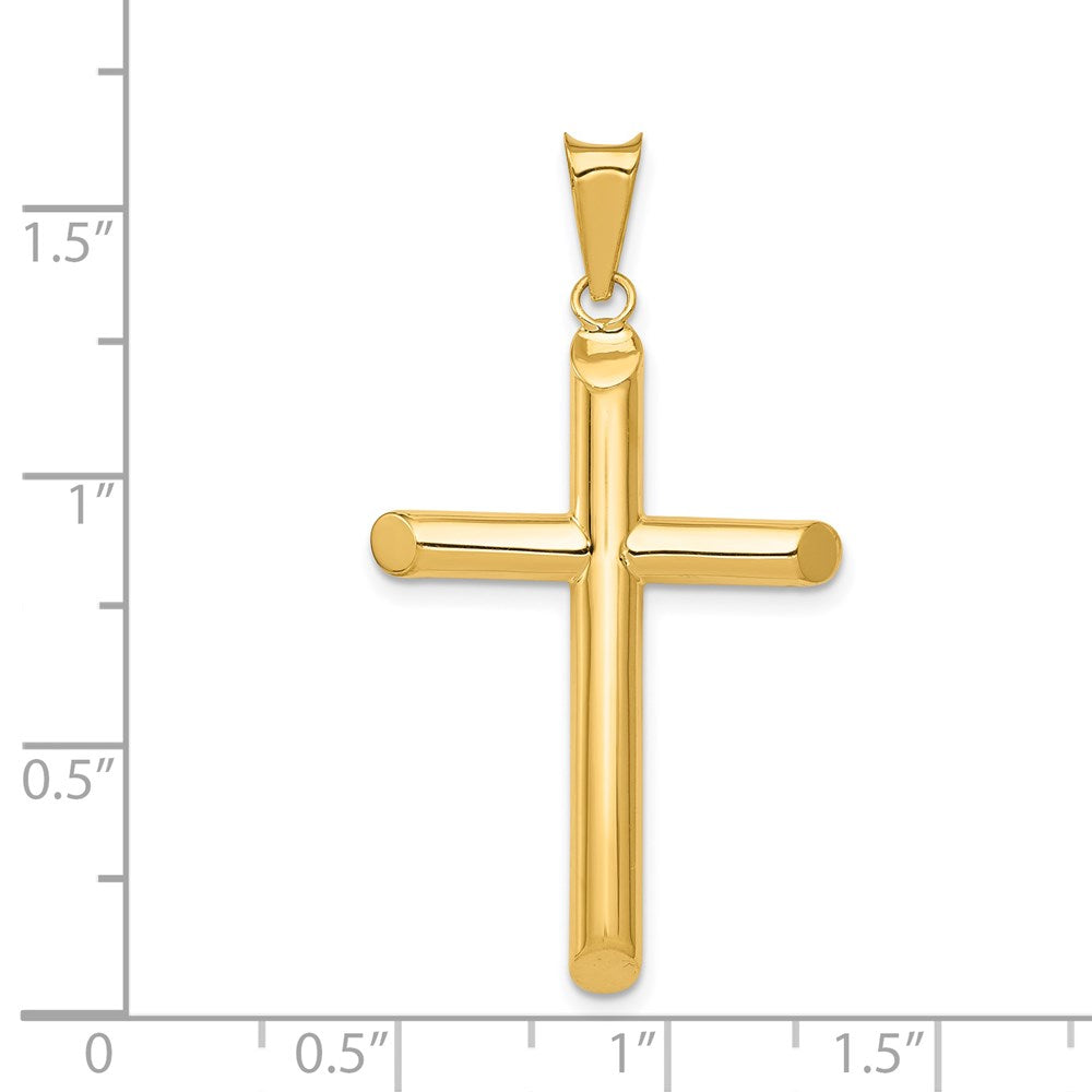 14k Polished Tube Cross Pendant