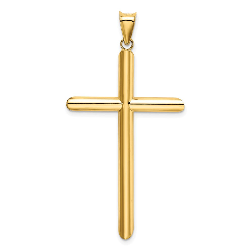 14k Polished Tube Cross Pendant