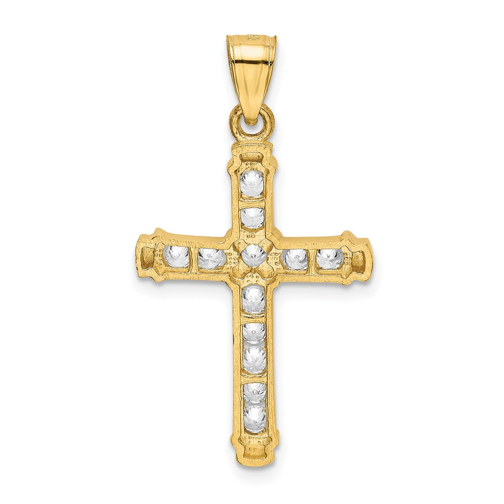 14k CZ Cross Pendant