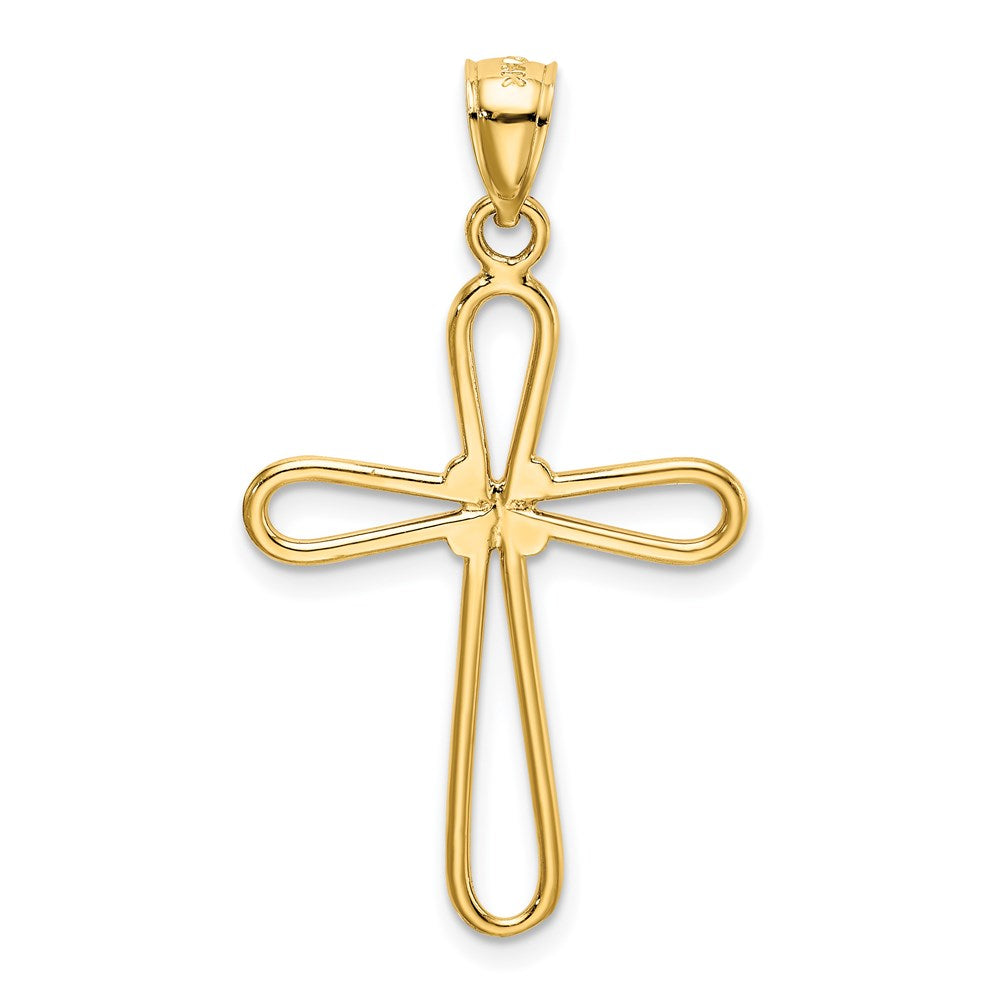 14k Polished Rounded Cross w/-X- Center Pendant