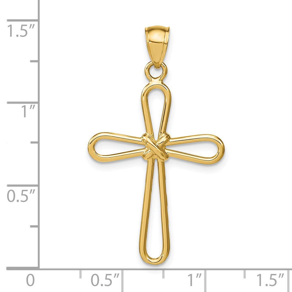 14k Polished Rounded Cross w/-X- Center Pendant
