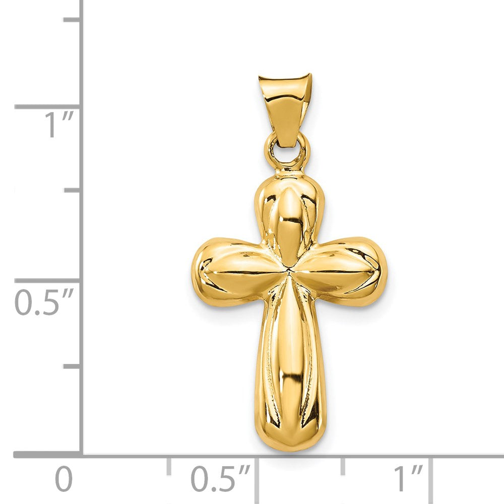 14k Polished Stamping Cross Pendant