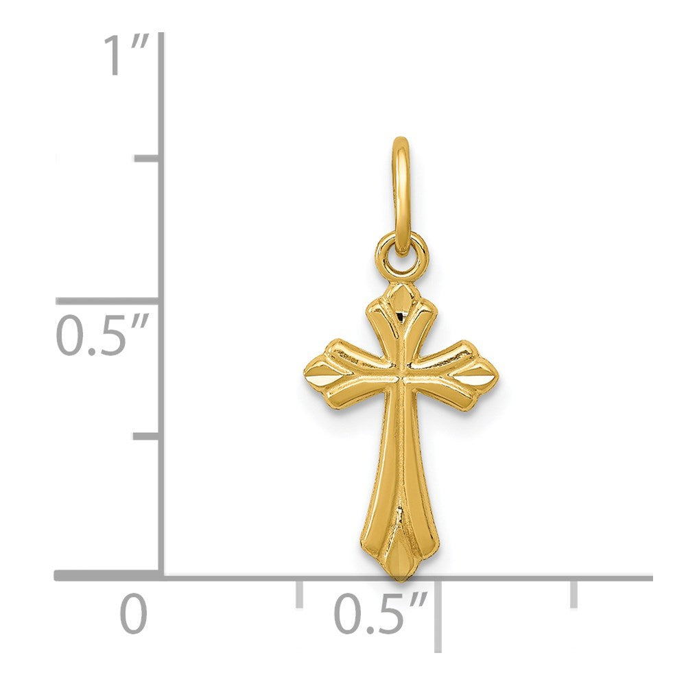 14k Polished D/C Small Cross Charm
