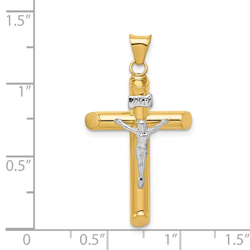 14k Two-Tone Polished Crucifix Pendant