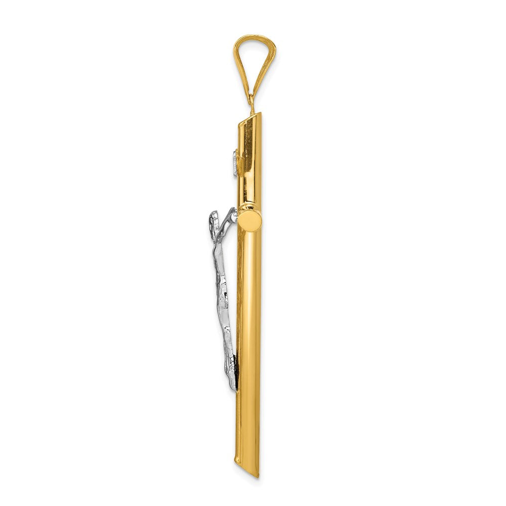 14k Two-Tone Polished Crucifix Pendant