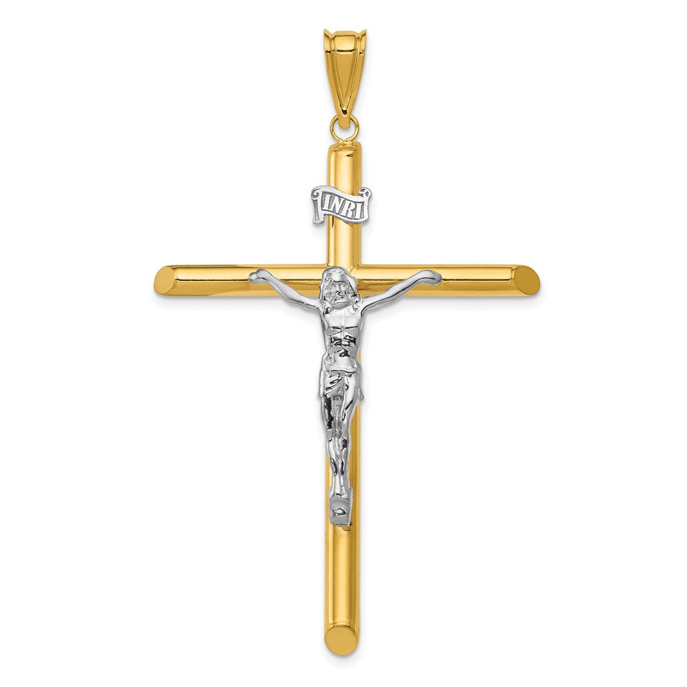 14k Two-Tone Polished Crucifix Pendant