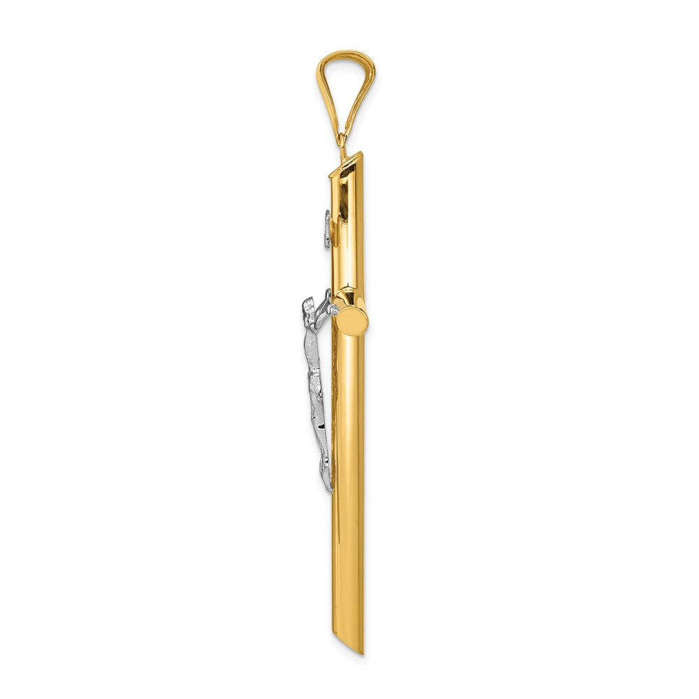 14k Two-Tone Polished Crucifix Pendant