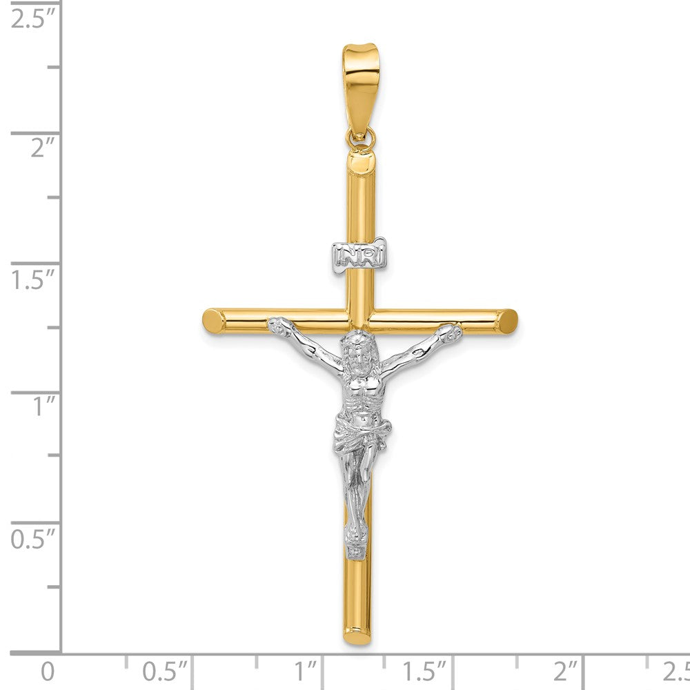 14k Two-Tone Polished Jesus Crucifix Pendant