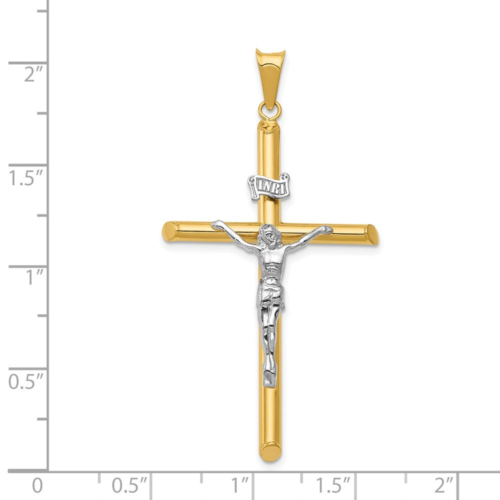 14k Two-Tone Polished Jesus Crucifix Pendant
