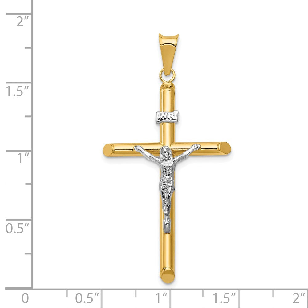 14k Two-Tone Polished Jesus Crucifix Pendant