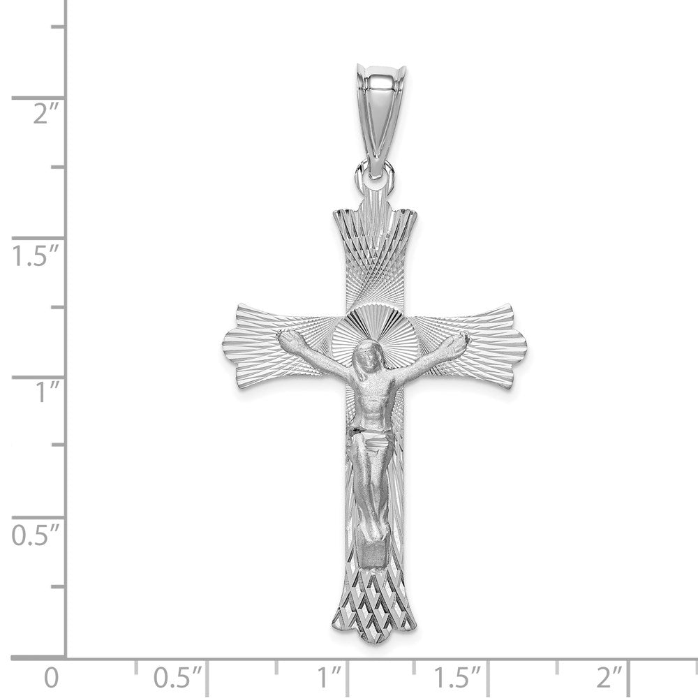 14k White Gold Crucifix Pendant