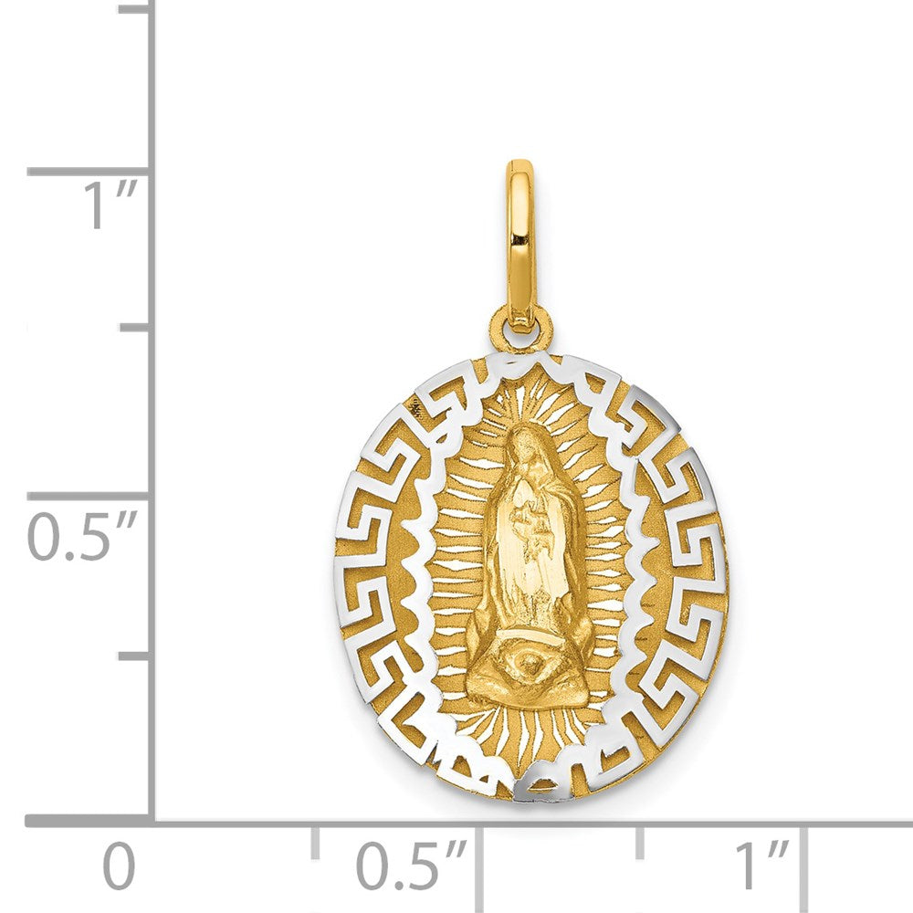 14k Two-Tone Our Lady Of Guadalupe Semi-solid Pendant