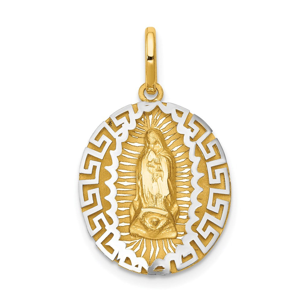 14k Two-Tone Our Lady Of Guadalupe Semi-solid Pendant